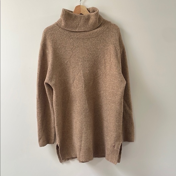 Frieda & Freddies New York wool blend knit dress pullover turtleneck brown M/L - Picture 1 of 10